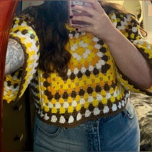 Handmade Crochet Sunflower Jumper